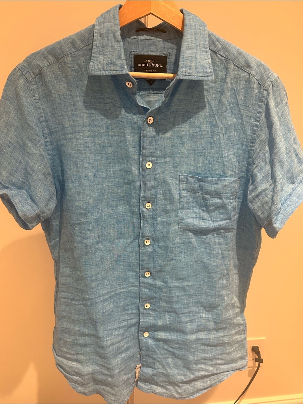 Rodd & Gunn Light Blue Short-Sleeve Linen Button-Down Shirt